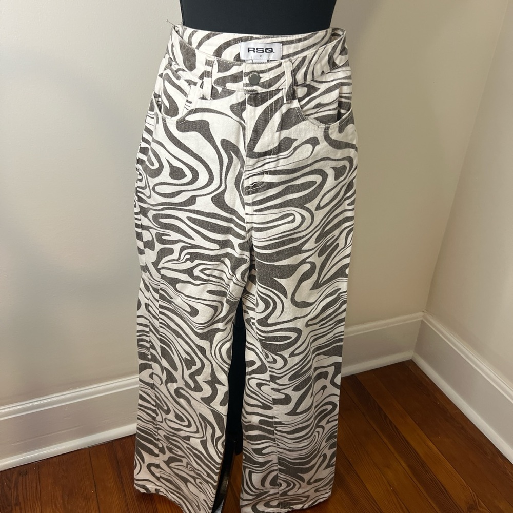 RSQ Monochrome Swirl Design Pants